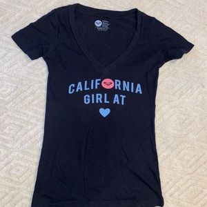 Roxy black v-neck t shirt
